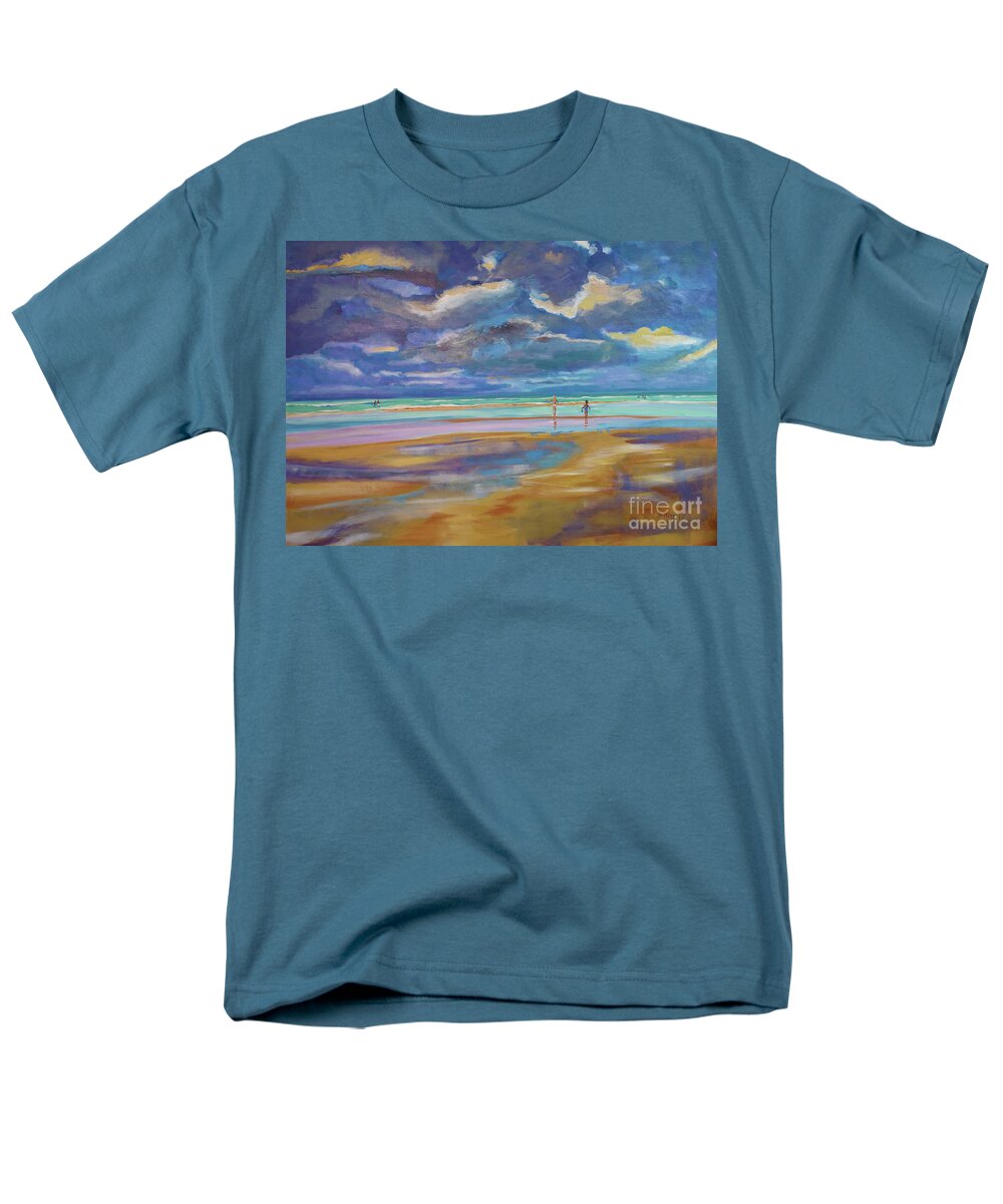 Original Men's T-Shirt (Regular Fit) featuring the painting Beach afternoon by Julianne Felton