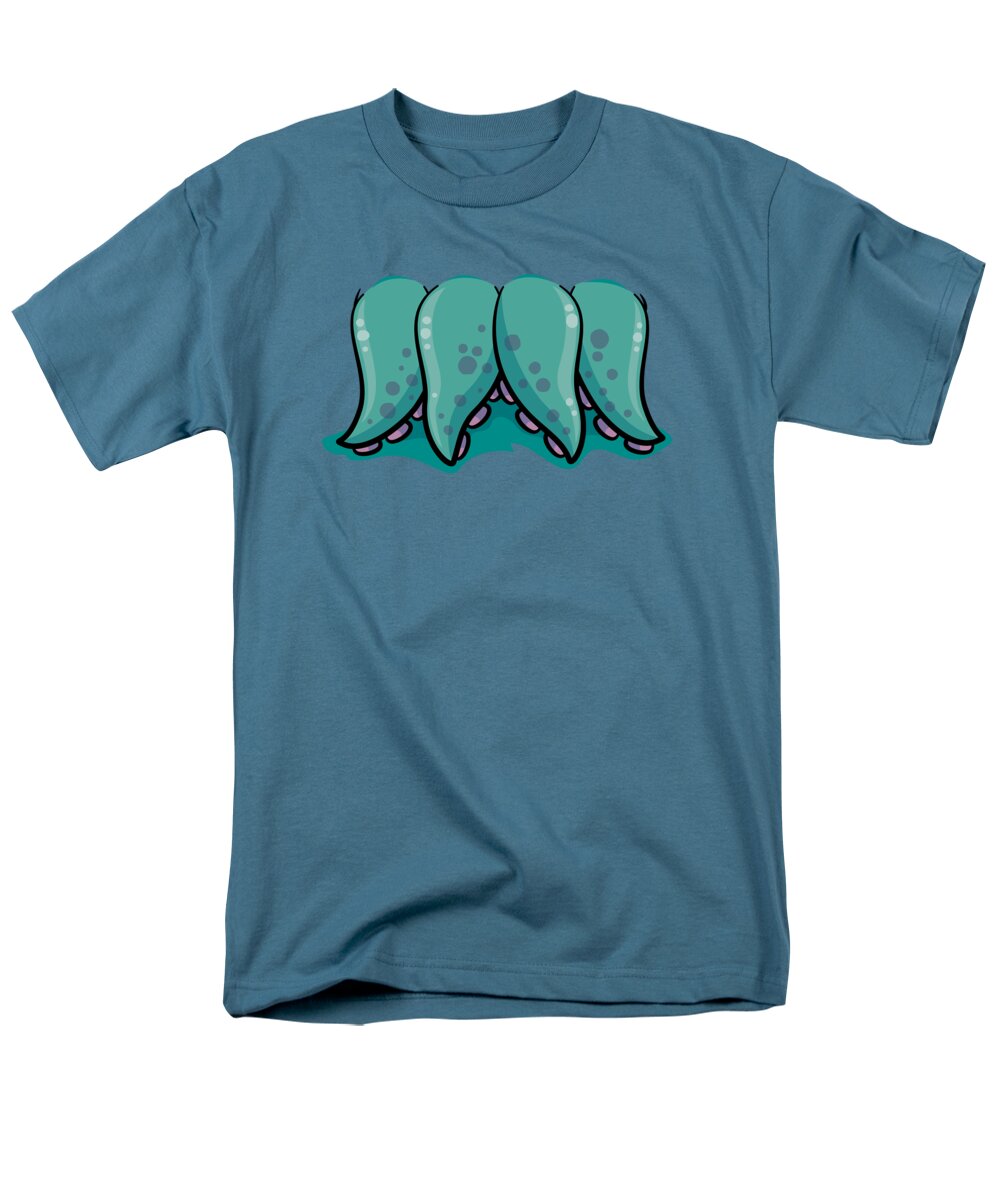 Octopus Men's T-Shirt (Regular Fit) featuring the digital art Cthulhu Monster Tentacle Mouth by John Schwegel