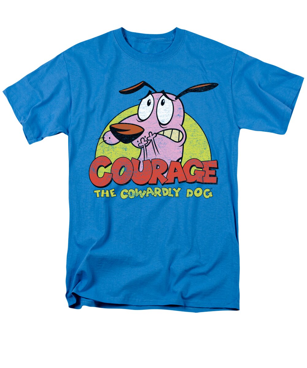  Men's T-Shirt (Regular Fit) featuring the digital art Courage The Cowardly Dog - Colorful Courage by Brand A