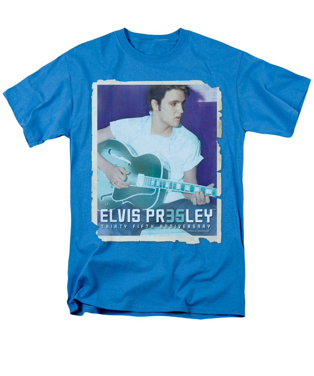 Elvis Men's T-Shirt (Regular Fit) featuring the digital art Elvis - 35 Guitar by Brand A