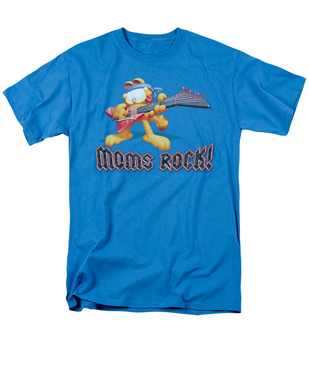 Garfield Men's T-Shirt (Regular Fit) featuring the digital art Garfield - Moms Rock by Brand A
