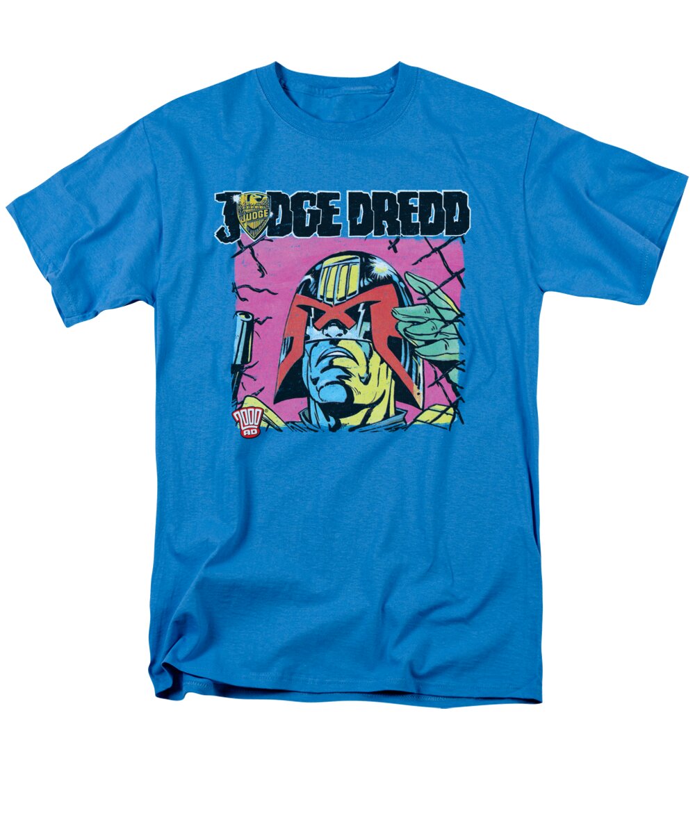 Judge Dredd Men's T-Shirt (Regular Fit) featuring the digital art Judge Dredd - Fenced by Brand A