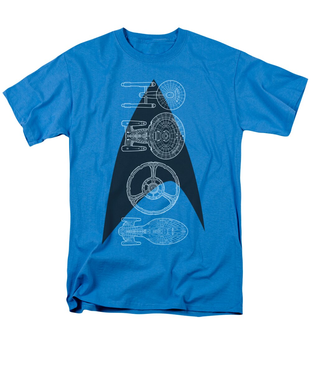 Star Trek Men's T-Shirt (Regular Fit) featuring the digital art Star Trek - Line Of Ships by Brand A