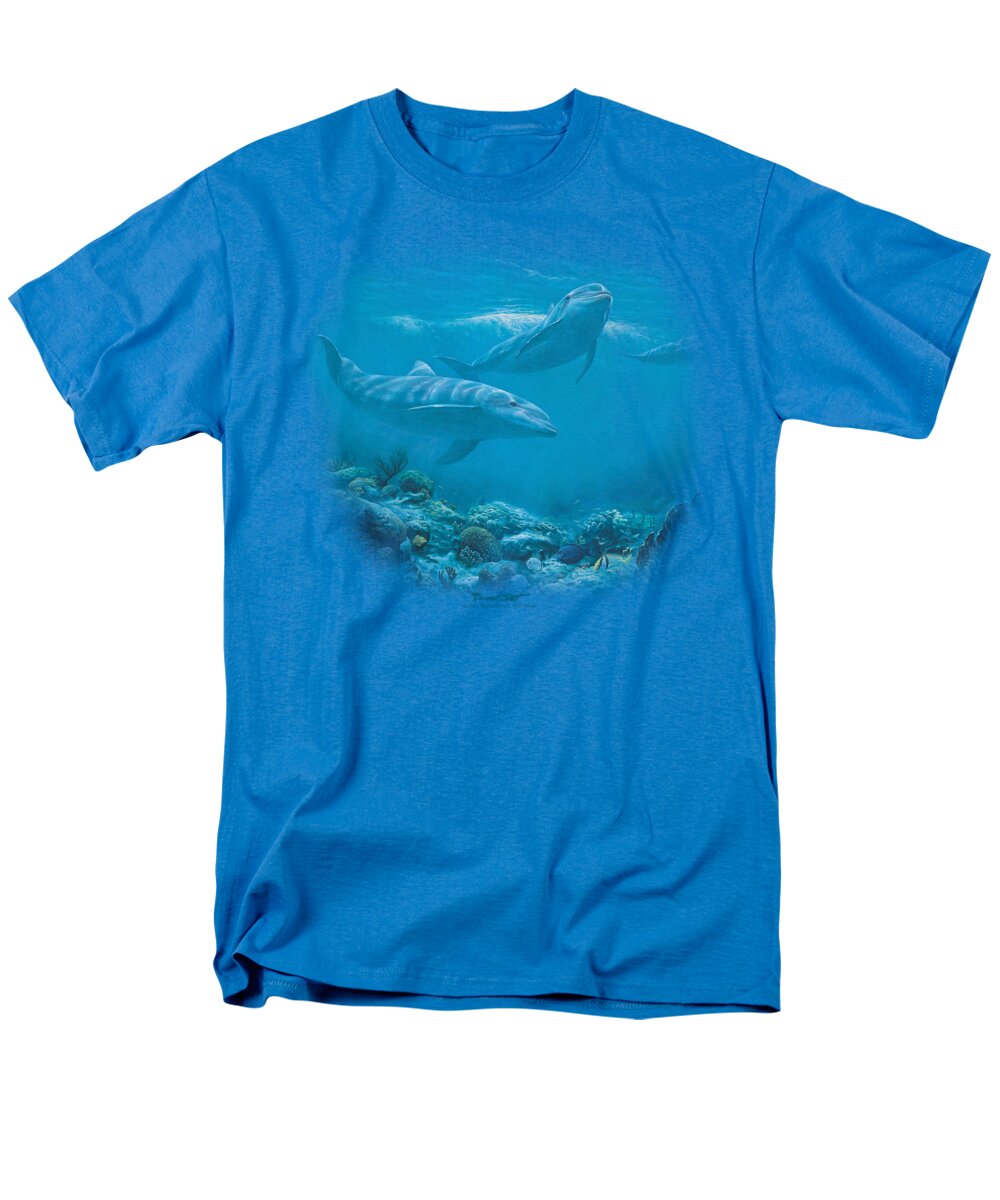 Wildlife Men's T-Shirt (Regular Fit) featuring the digital art Wildlife - Bottlenosed Dolphins by Brand A