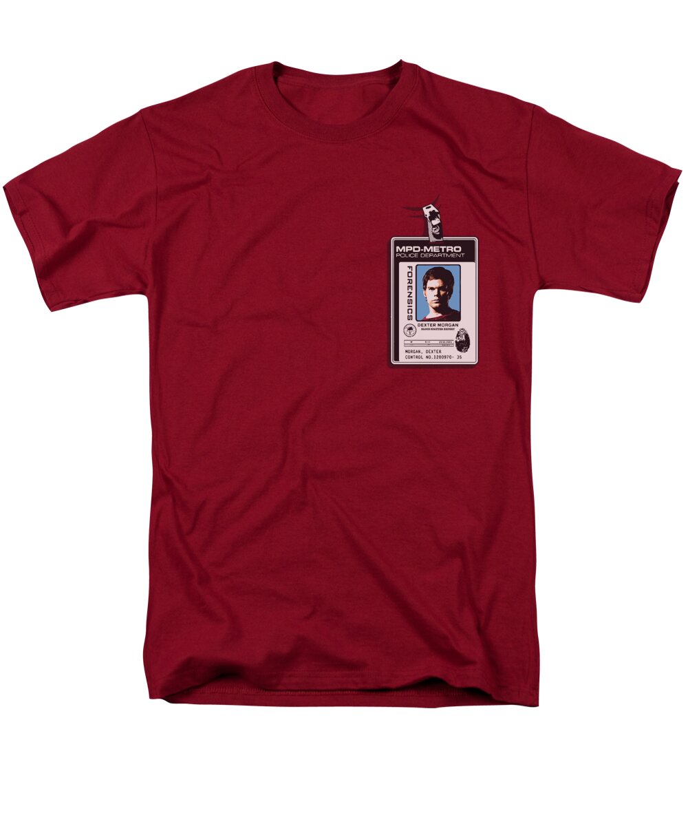 Dexter Men's T-Shirt (Regular Fit) featuring the digital art Dexter - Badge by Brand A