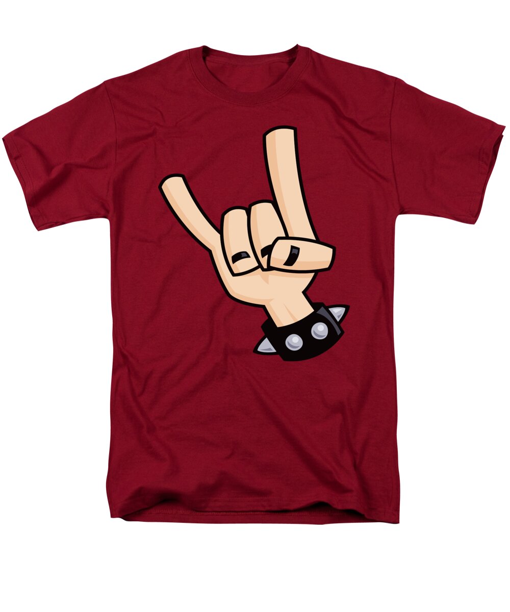 Rock Men's T-Shirt (Regular Fit) featuring the digital art Devil Horns by John Schwegel