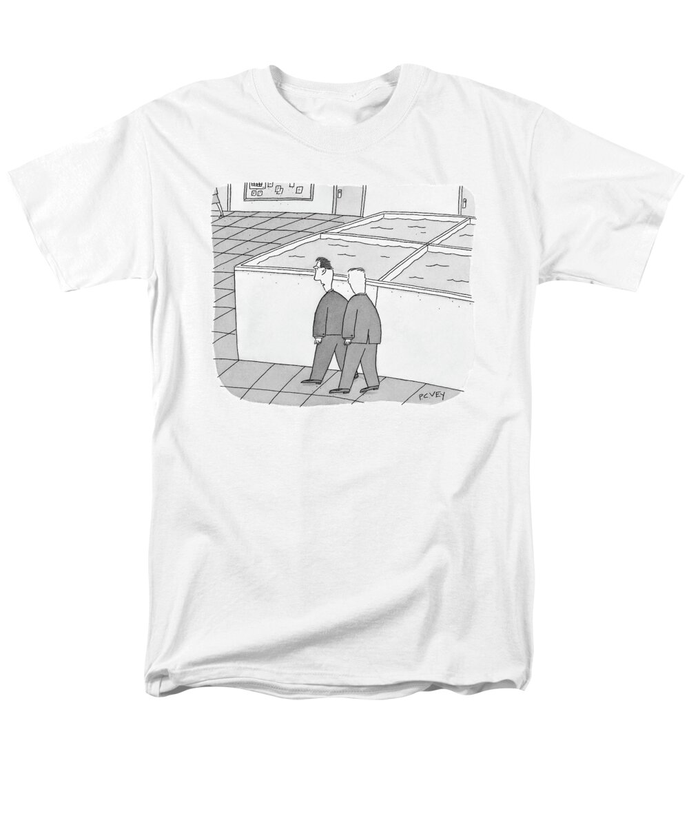 Office Men's T-Shirt (Regular Fit) featuring the drawing It's Time To Restock The Cubicles by Peter C. Vey