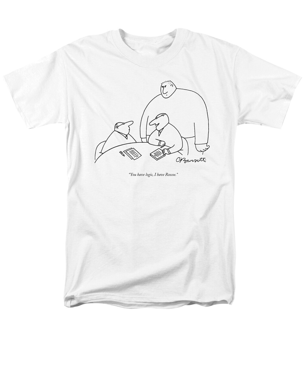 Muscle Men's T-Shirt (Regular Fit) featuring the drawing You Have Logic by Charles Barsotti