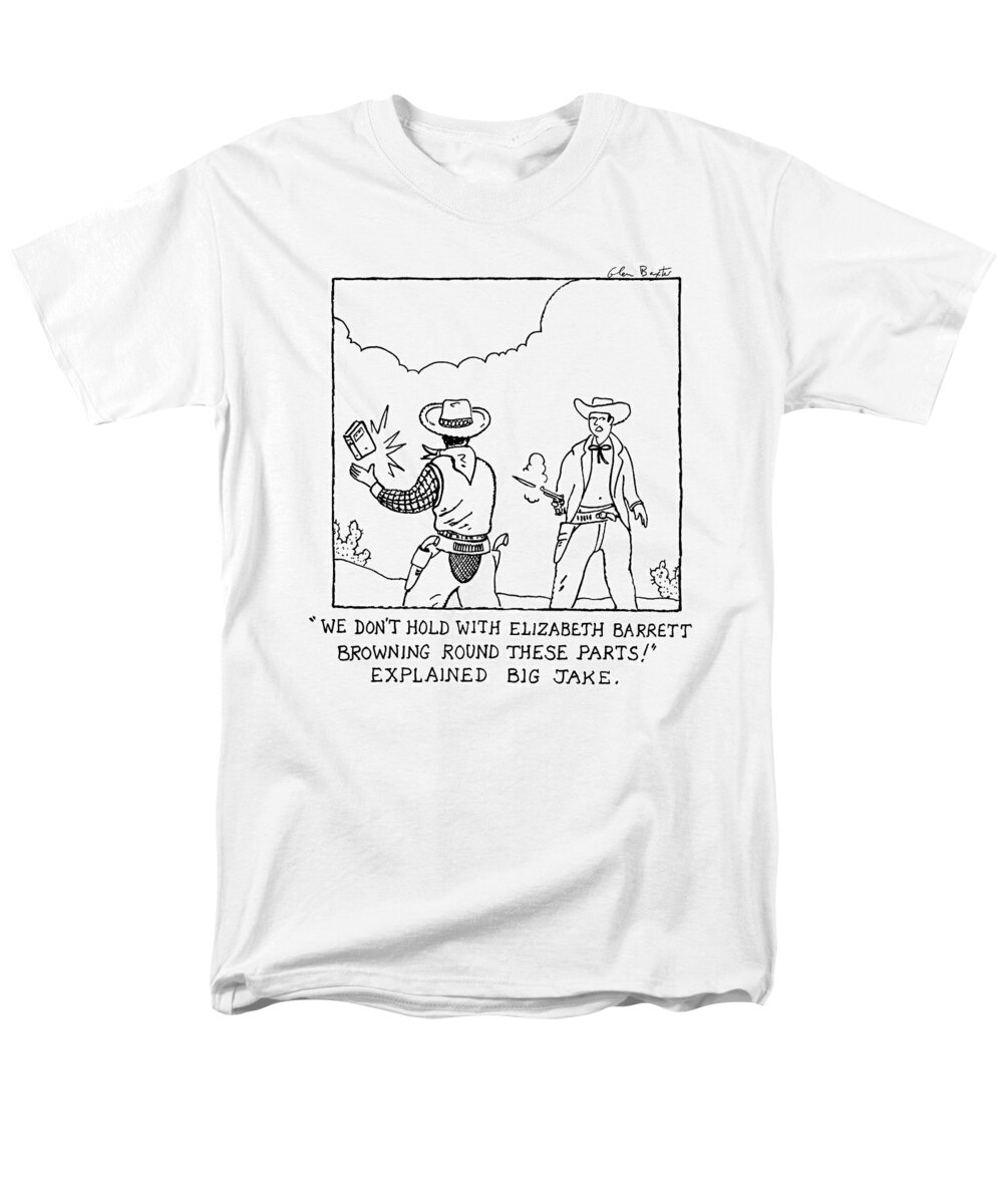 Literature Men's T-Shirt (Regular Fit) featuring the drawing New Yorker June 11th, 2007 by Glen Baxter