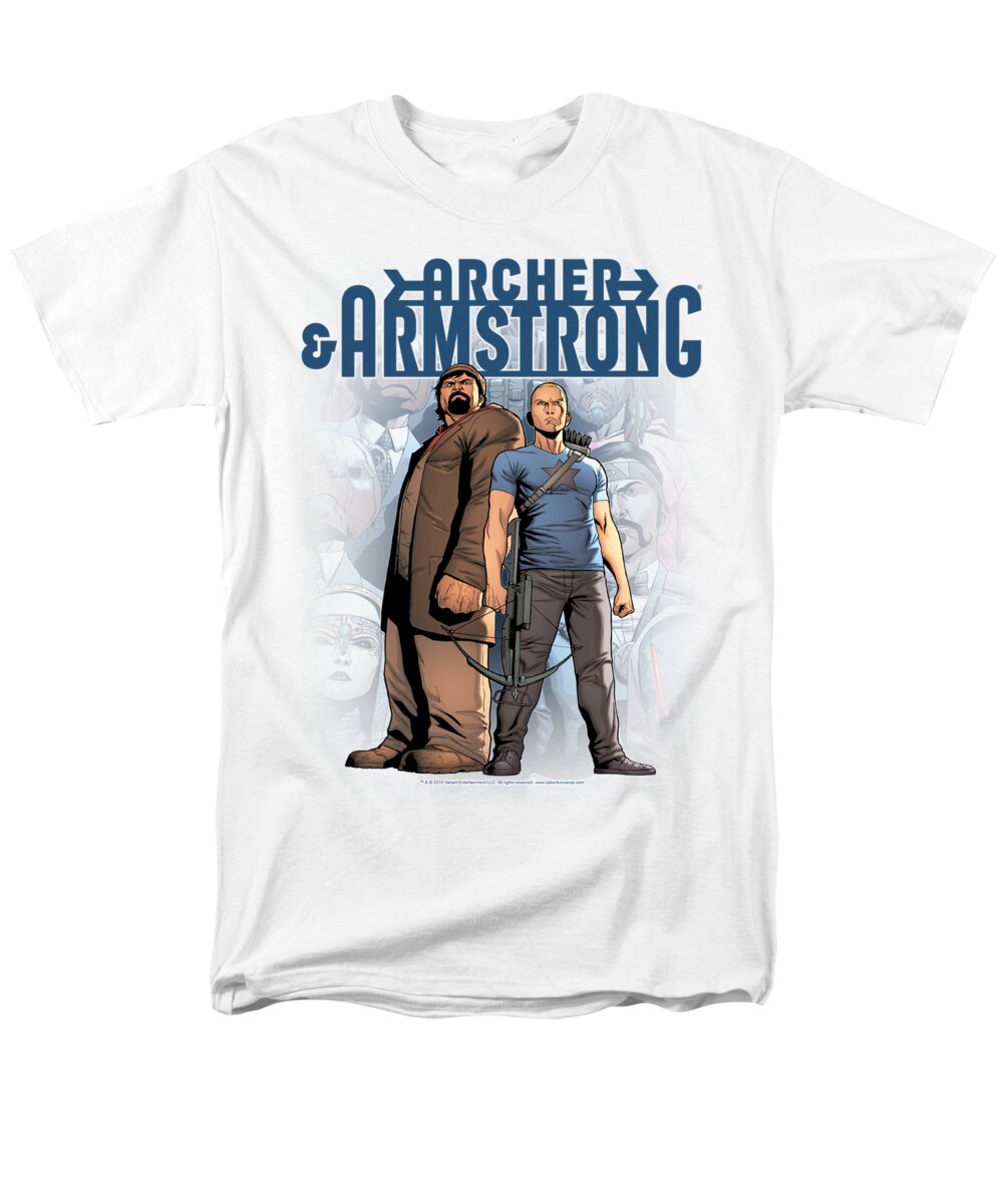  Men's T-Shirt (Regular Fit) featuring the digital art Archer And Armstrong - Two Against All by Brand A