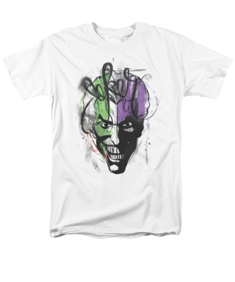 Batman Men's T-Shirt (Regular Fit) featuring the digital art Batman - Joker Airbrush by Brand A