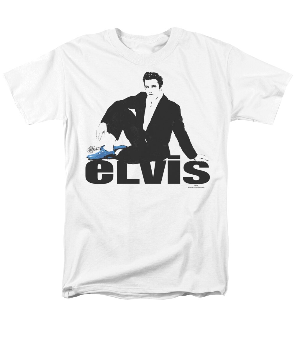 Elvis Men's T-Shirt (Regular Fit) featuring the digital art Elvis - Blue Suede by Brand A
