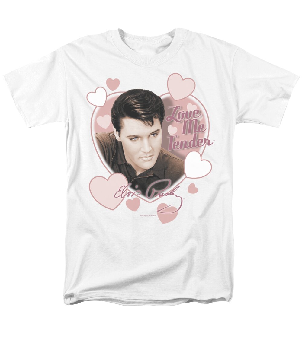 Elvis Men's T-Shirt (Regular Fit) featuring the digital art Elvis - Love Me Tender by Brand A