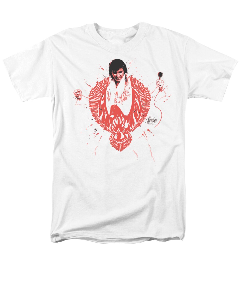 Elvis Men's T-Shirt (Regular Fit) featuring the digital art Elvis - Red Pheonix by Brand A