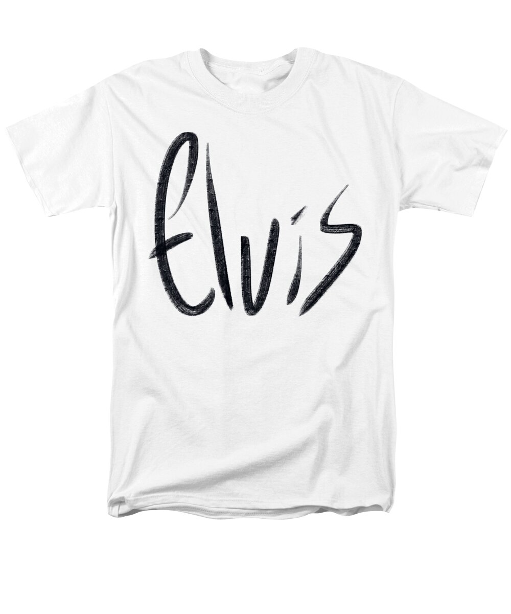  Men's T-Shirt (Regular Fit) featuring the digital art Elvis - Sketchy Name by Brand A