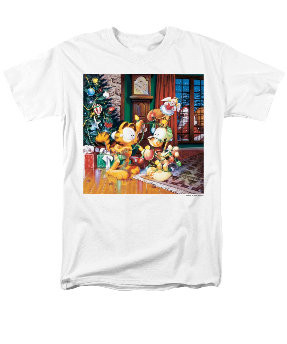  Men's T-Shirt (Regular Fit) featuring the digital art Garfield - Odie Tree by Brand A