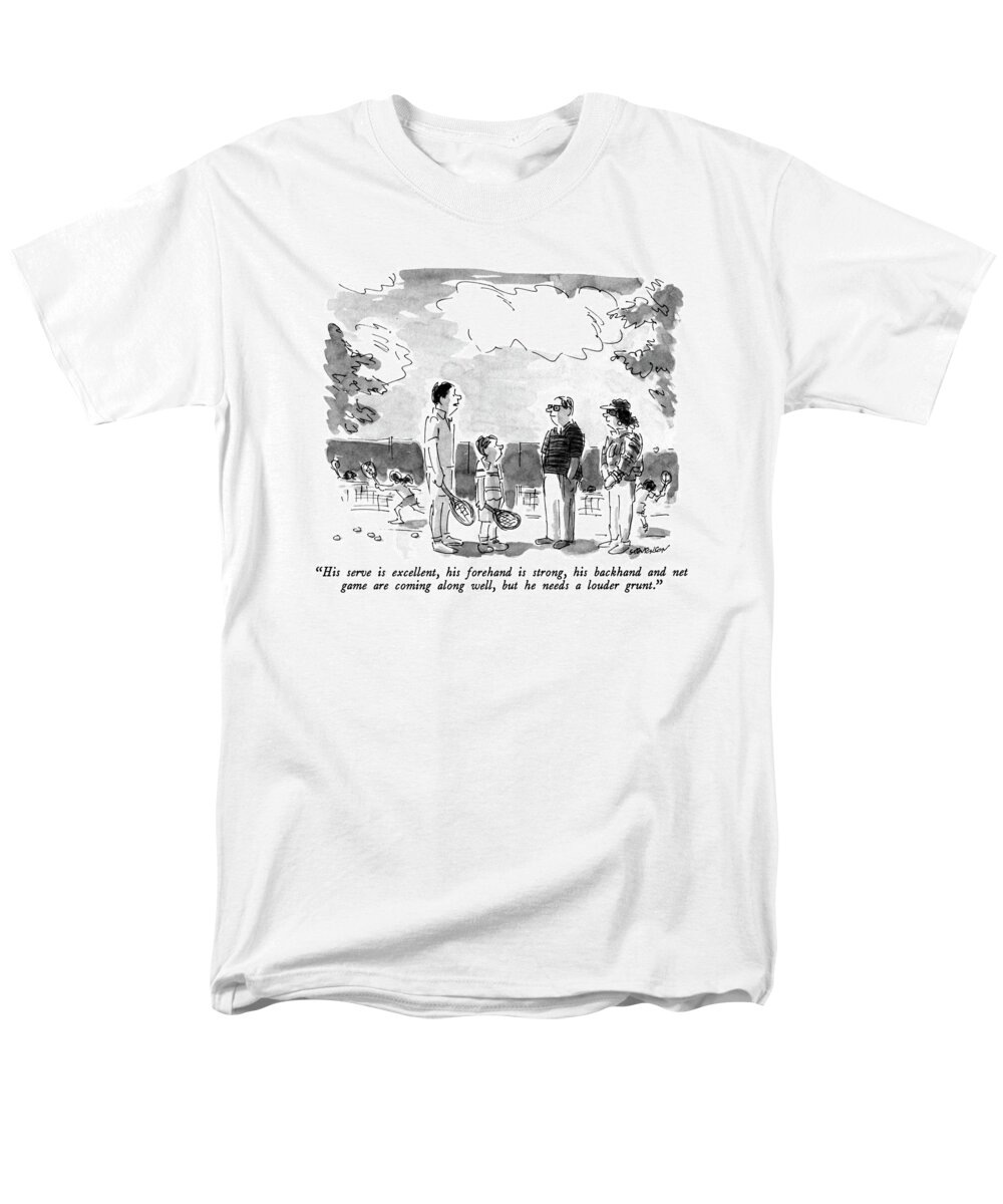 Sports Men's T-Shirt (Regular Fit) featuring the drawing His Serve Is Excellent by James Stevenson