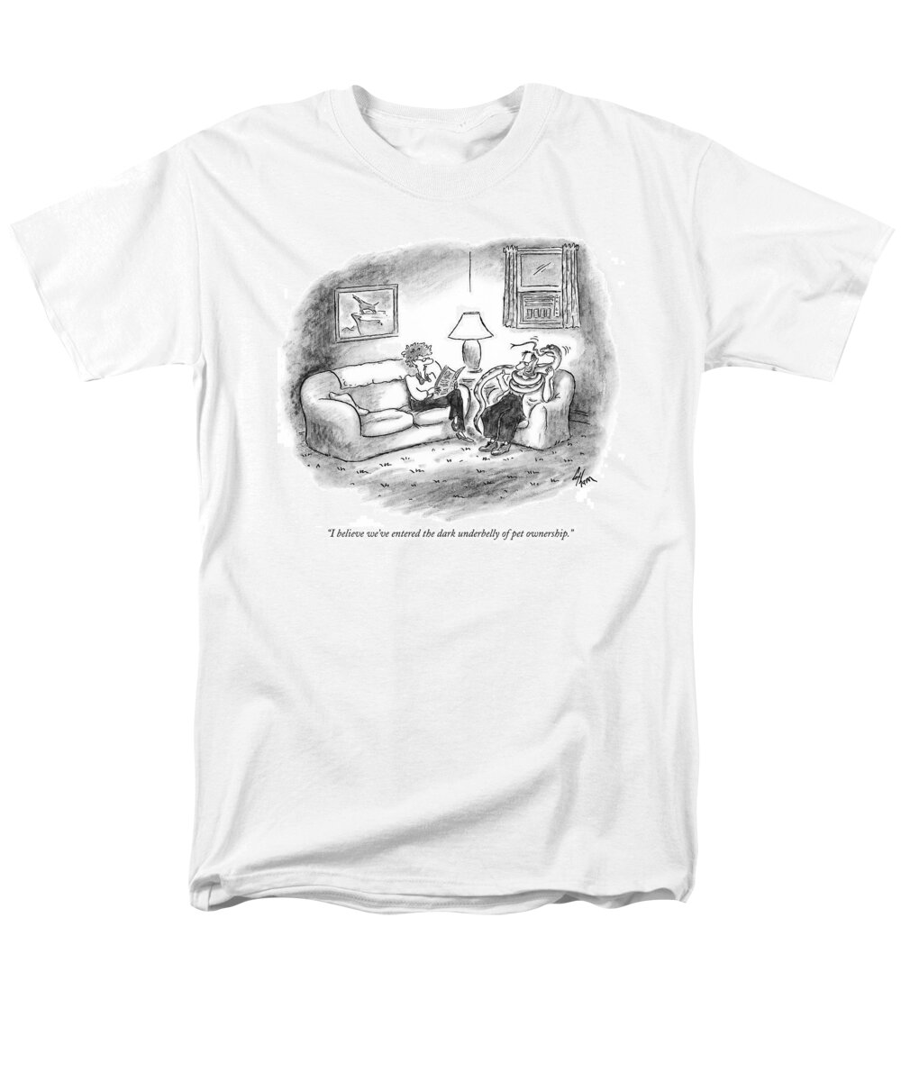 Middle Age Men's T-Shirt (Regular Fit) featuring the drawing I Believe We've Entered The Dark Underbelly by Frank Cotham