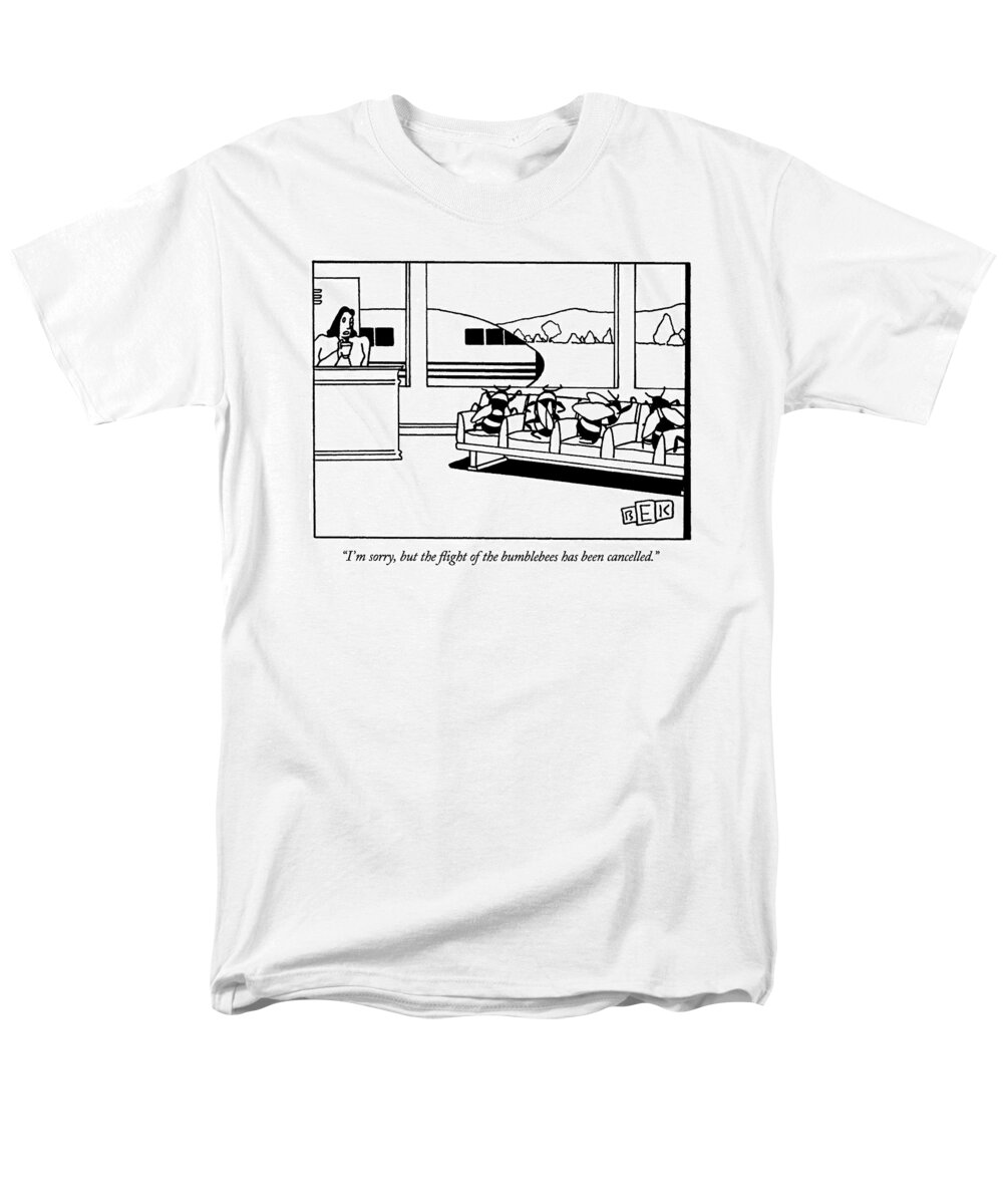 
Animals Men's T-Shirt (Regular Fit) featuring the drawing I'm Sorry, But The Flight Of The Bumblebees by Bruce Eric Kaplan