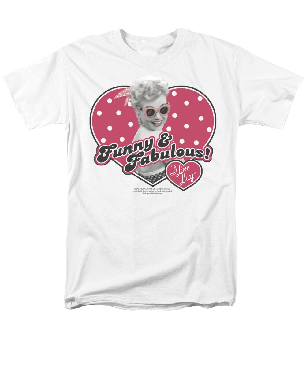I Love Lucy Men's T-Shirt (Regular Fit) featuring the digital art Lucy - Funny And Fabulous - Women's White S - S Tee - Xl by Brand A