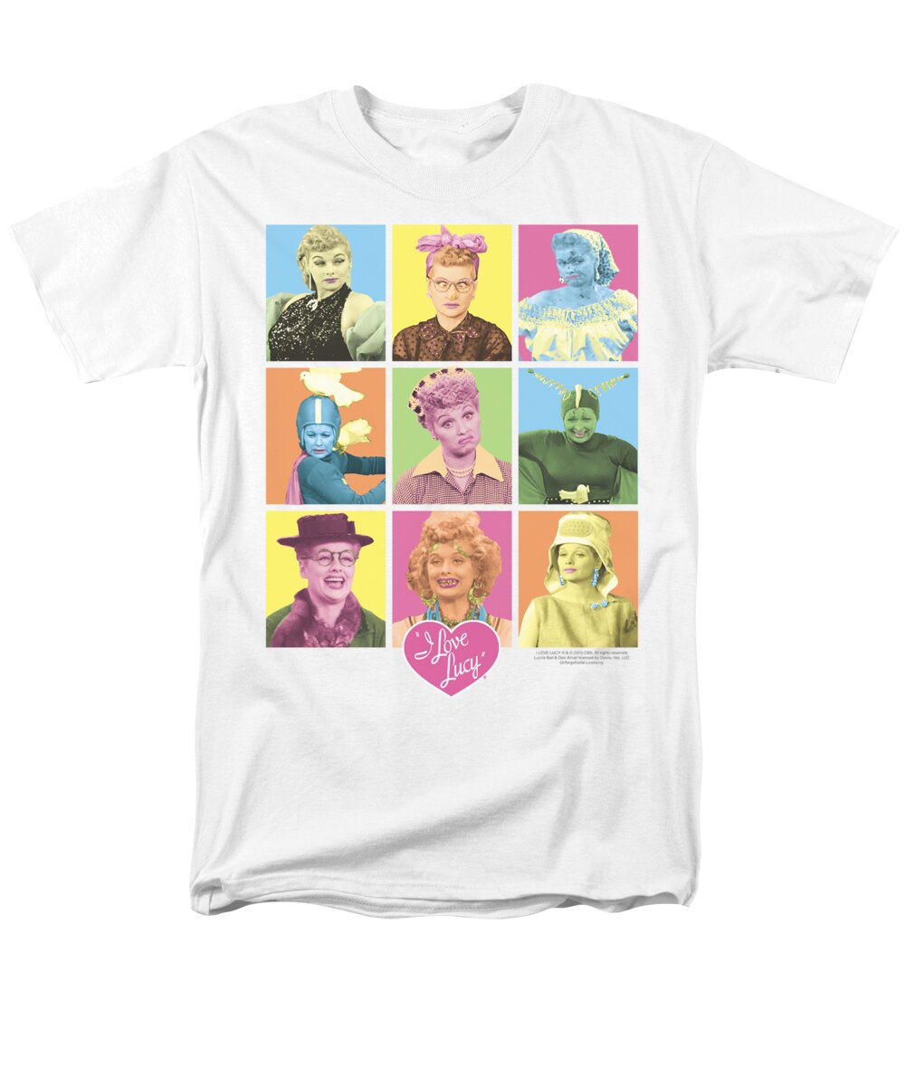 I Love Lucy Men's T-Shirt (Regular Fit) featuring the digital art Lucy - So Many Faces by Brand A