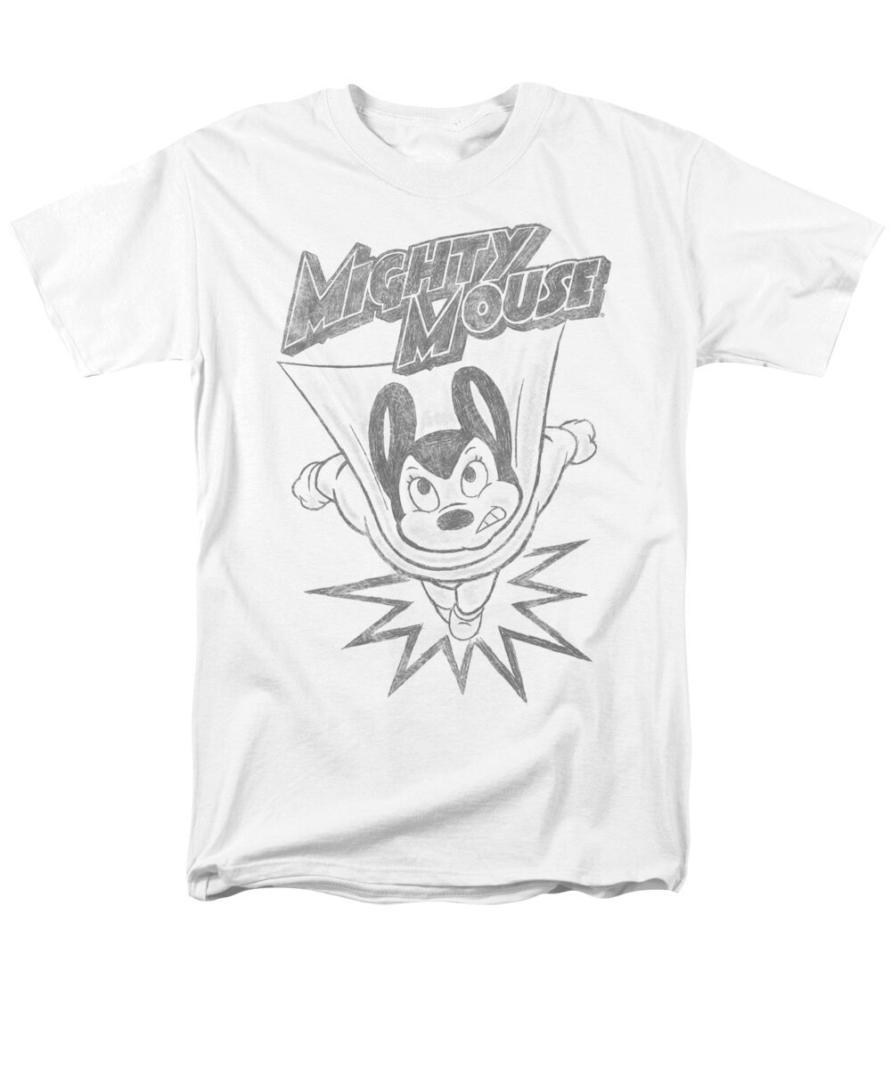 Mighty Mouse Men's T-Shirt (Regular Fit) featuring the digital art Mighty Mouse - Bursting Out by Brand A