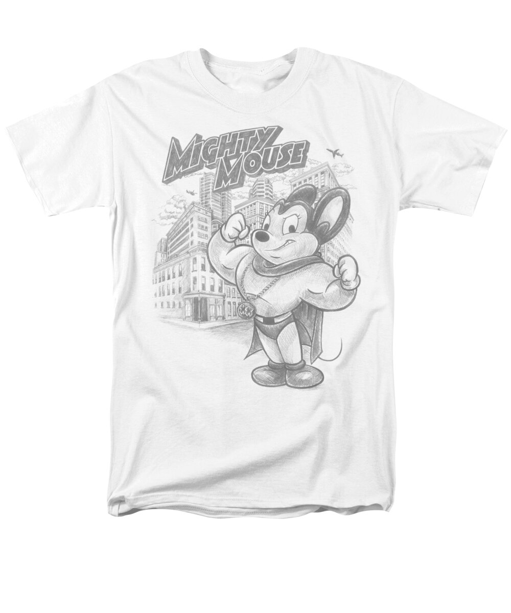 Mighty Mouse Men's T-Shirt (Regular Fit) featuring the digital art Mighty Mouse - Protect And Serve by Brand A