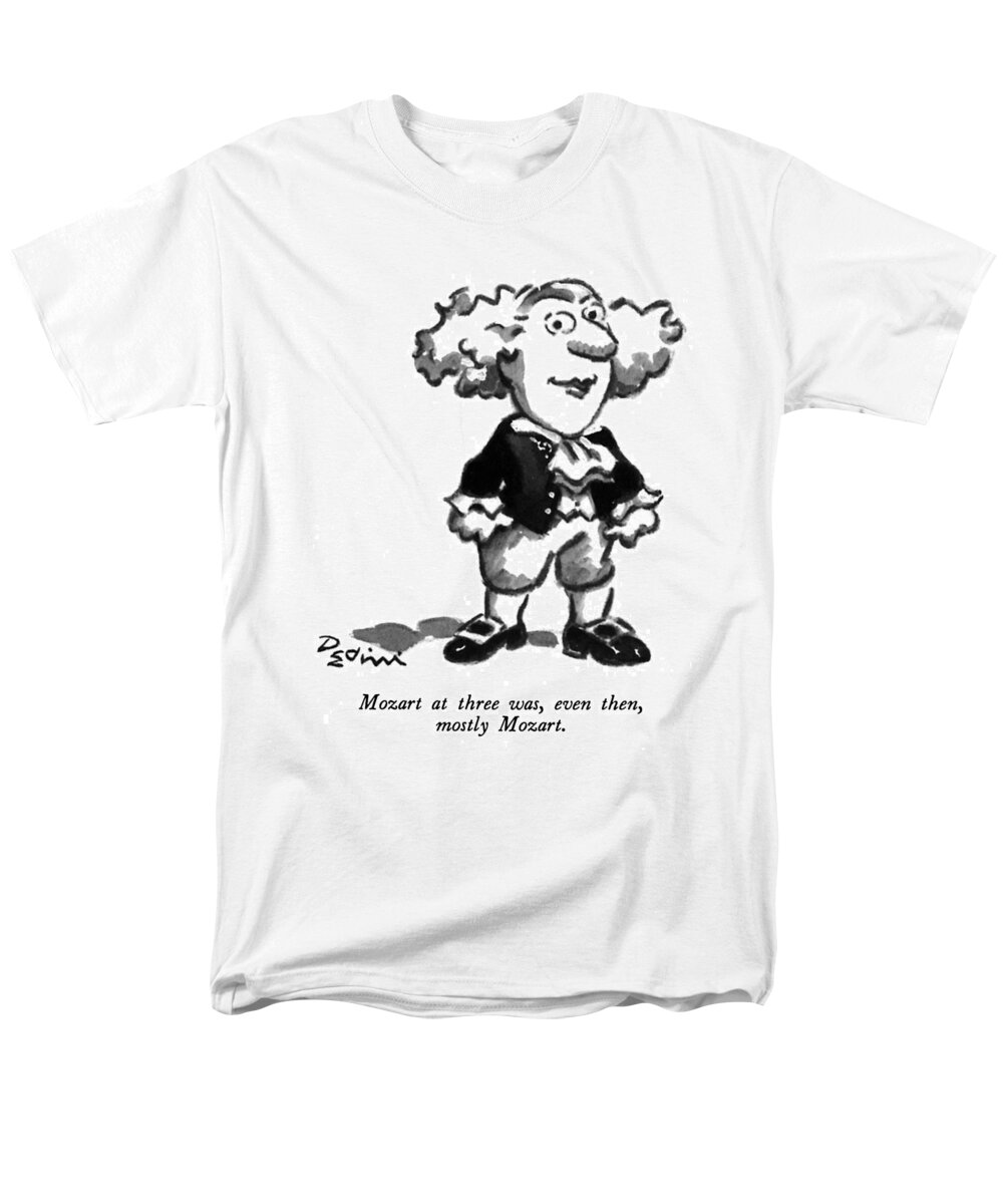 Play On Words Men's T-Shirt (Regular Fit) featuring the drawing Mozart At Three by Eldon Dedini