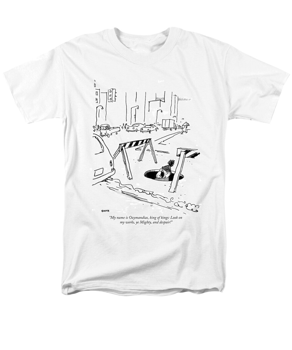 Ozymandias Men's T-Shirt (Regular Fit) featuring the drawing My Name Is Ozymandias by George Booth