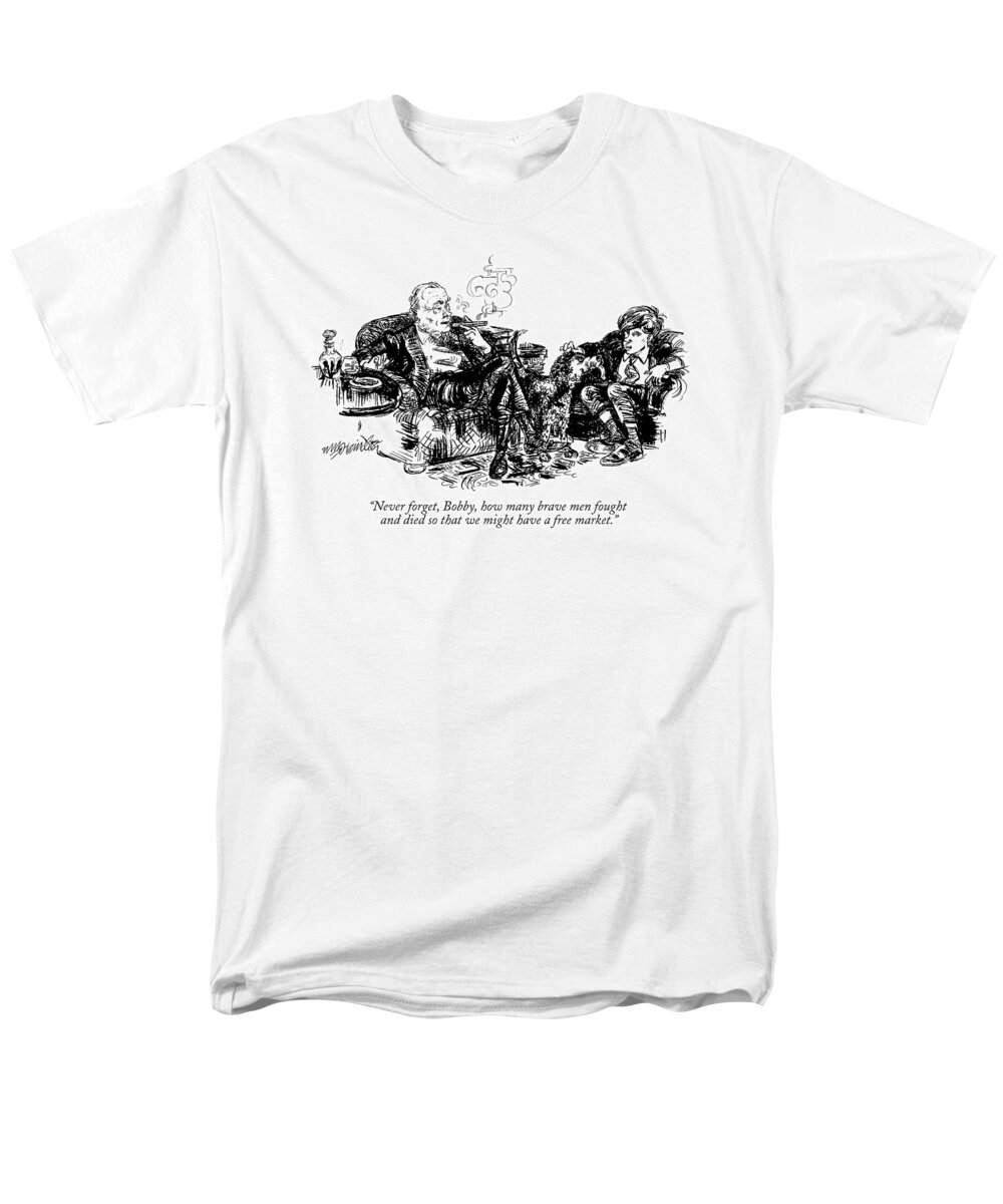 Capitalism Men's T-Shirt (Regular Fit) featuring the drawing Never Forget by William Hamilton