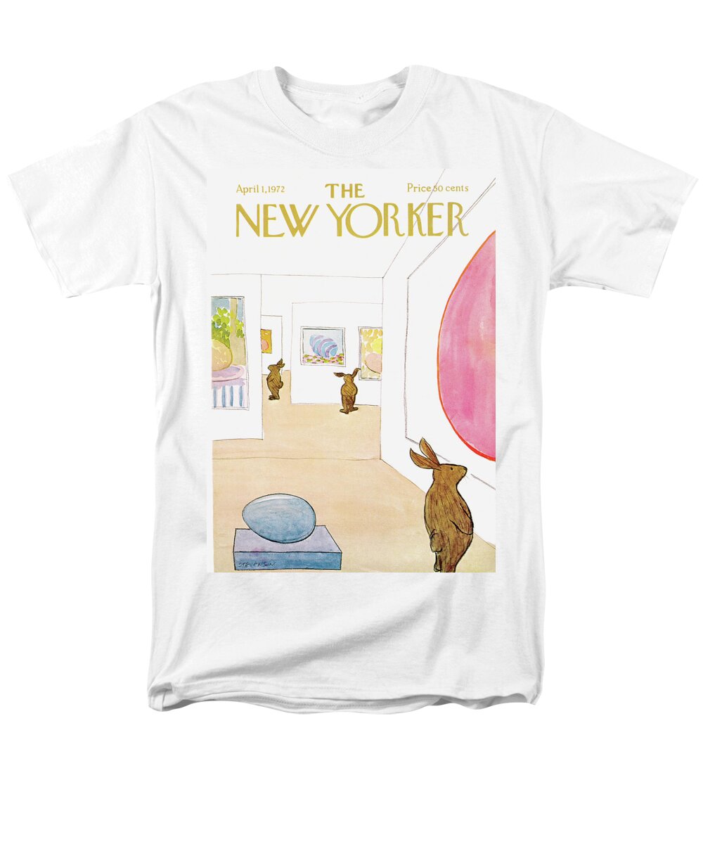 James Stevenson Men's T-Shirt (Regular Fit) featuring the painting New Yorker April 1st, 1972 by James Stevenson