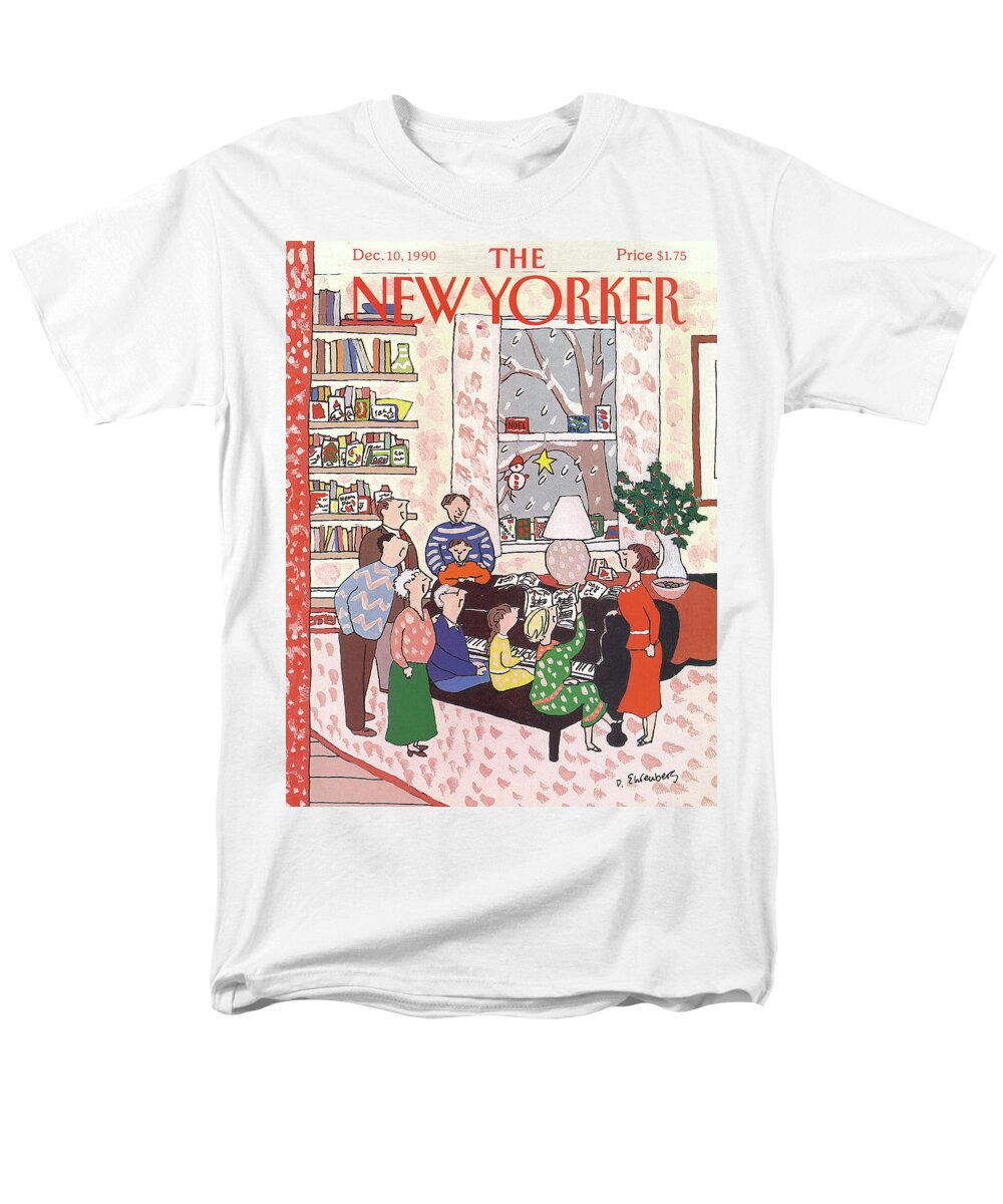 Entertainment Men's T-Shirt (Regular Fit) featuring the painting New Yorker December 10th, 1990 by Devera Ehrenberg