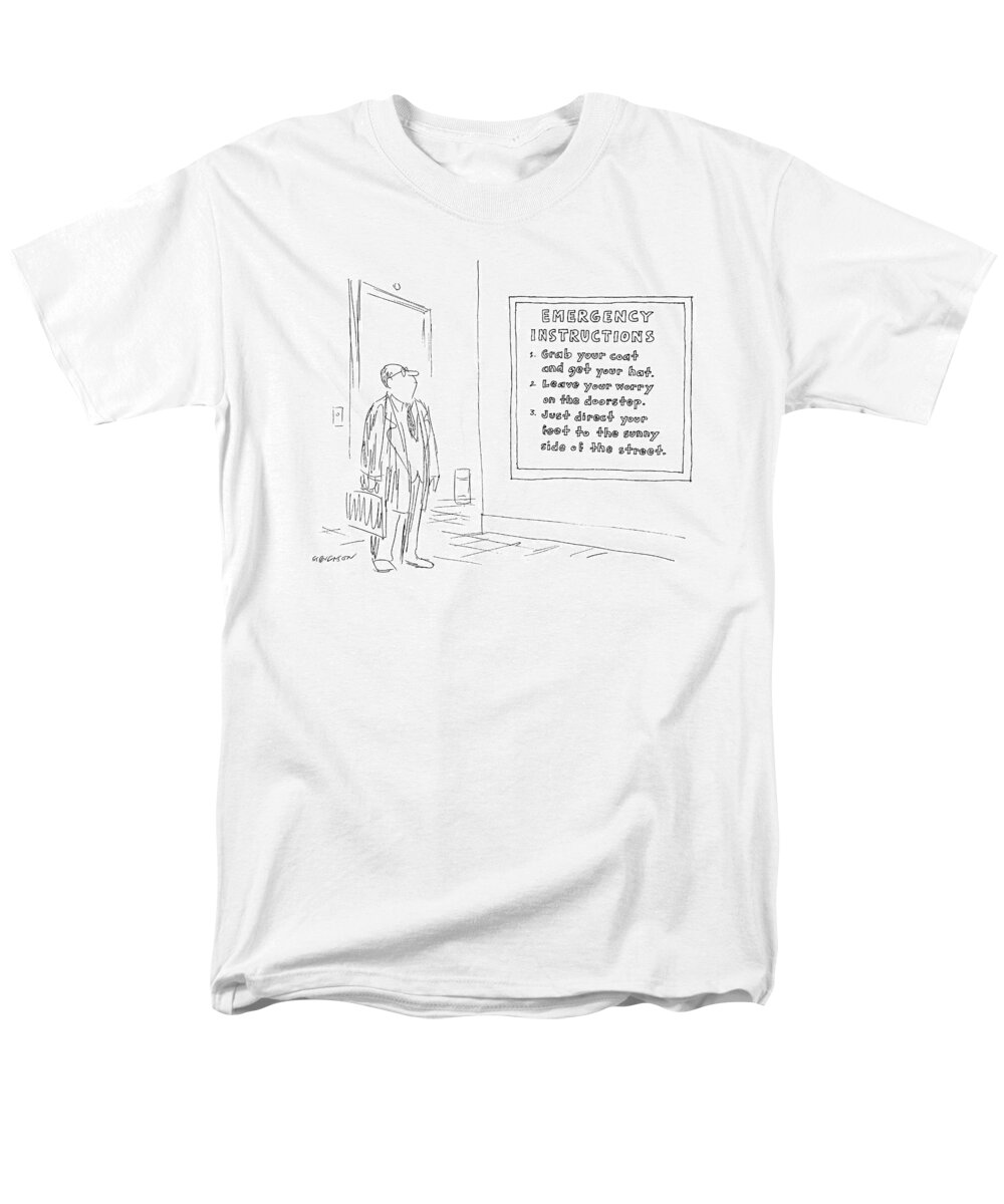 Offices Men's T-Shirt (Regular Fit) featuring the drawing New Yorker January 10th, 1977 by James Stevenson