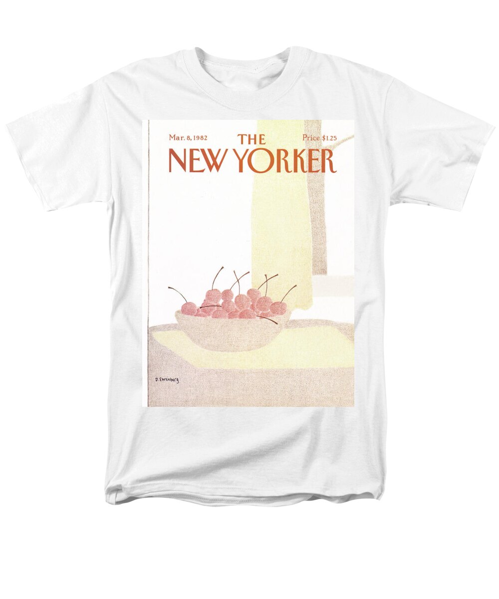 Food Men's T-Shirt (Regular Fit) featuring the painting New Yorker March 8th, 1982 by Devera Ehrenberg