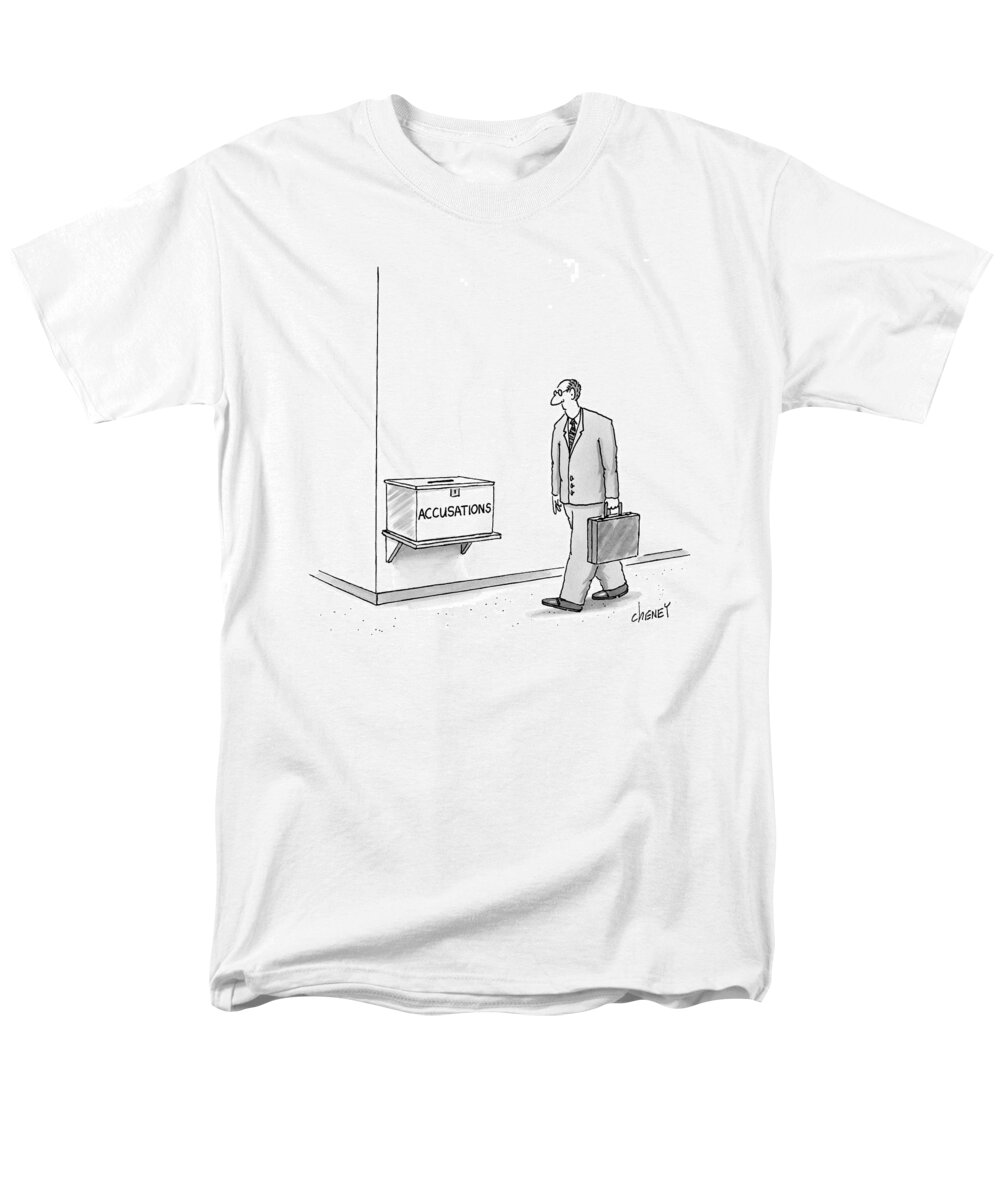 Business Men's T-Shirt (Regular Fit) featuring the drawing New Yorker October 26th, 1998 by Tom Cheney