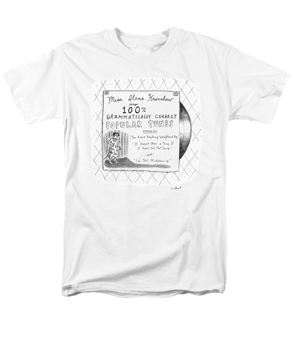 No Caption
Drawing Depicts Album Cover Of 
No Caption
Drawing Depicts Album Cover Of Language Men's T-Shirt (Regular Fit) featuring the drawing New Yorker September 5th, 1988 by Roz Chast