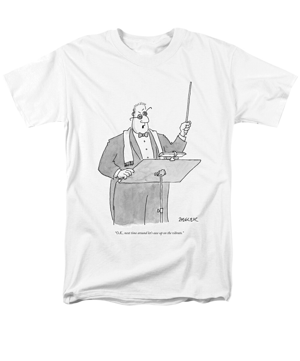 Music Problems Entertainment Classical Incompetents
 
(orchestra Conductor Wearing Shattered Eyeglasses.) 119276 Jzi Jack Ziegler Men's T-Shirt (Regular Fit) featuring the drawing O.k., Next Time Around Let's Ease by Jack Ziegler