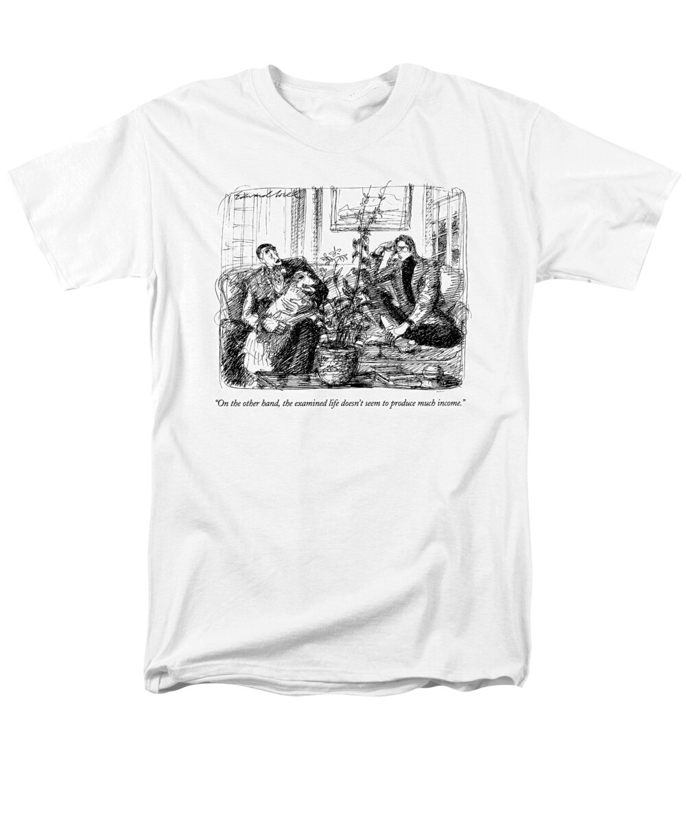 
(well-to-do Father Speaking To Adult Son Who Appears To Be Somewhat Unconventional)
Family Men's T-Shirt (Regular Fit) featuring the drawing On The Other Hand by Edward Sorel