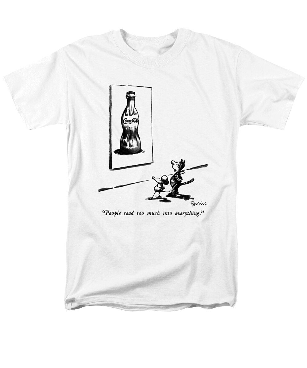 Consumerism Men's T-Shirt (Regular Fit) featuring the drawing People Read Too Much Into Everything by Eldon Dedini