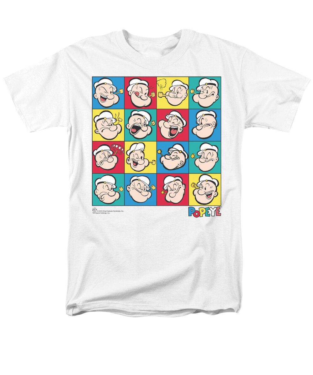 Popeye Men's T-Shirt (Regular Fit) featuring the digital art Popeye - Color Block by Brand A