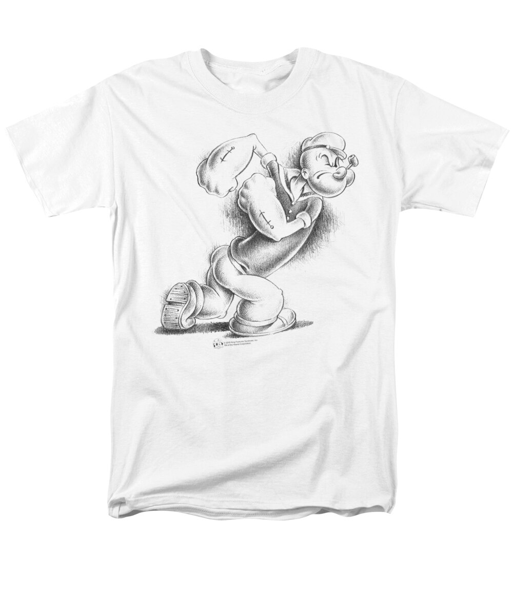 Popeye Men's T-Shirt (Regular Fit) featuring the digital art Popeye - Here Comes Trouble by Brand A