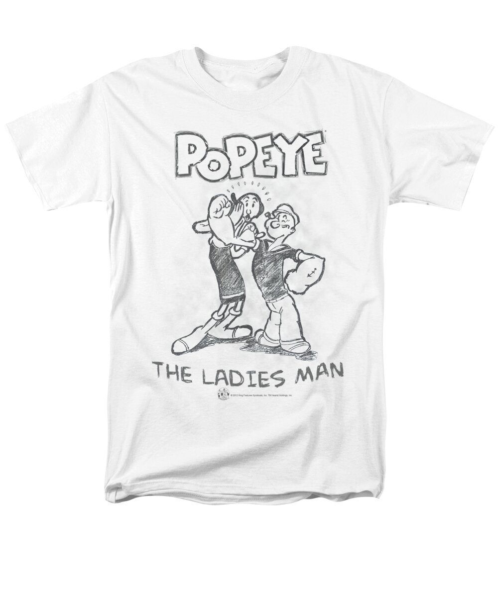 Popeye Men's T-Shirt (Regular Fit) featuring the digital art Popeye - Ladies Man by Brand A