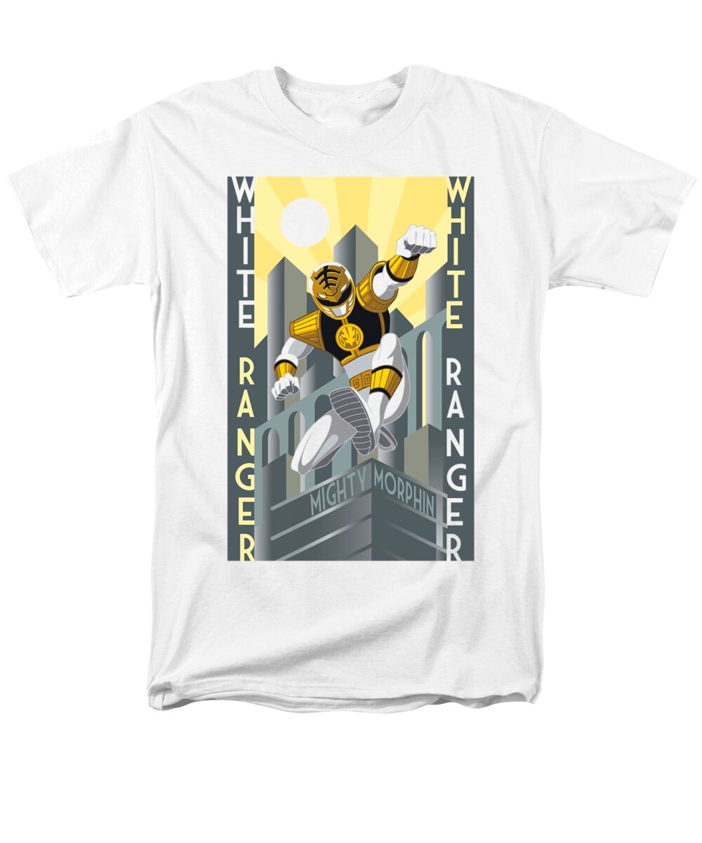  Men's T-Shirt (Regular Fit) featuring the digital art Power Rangers - White Ranger Deco by Brand A