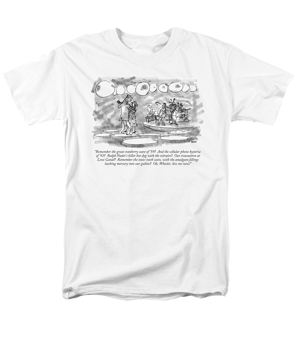 Telephones - Cellular Men's T-Shirt (Regular Fit) featuring the drawing Remember The Great Cranberry Scare Of '59? by George Booth