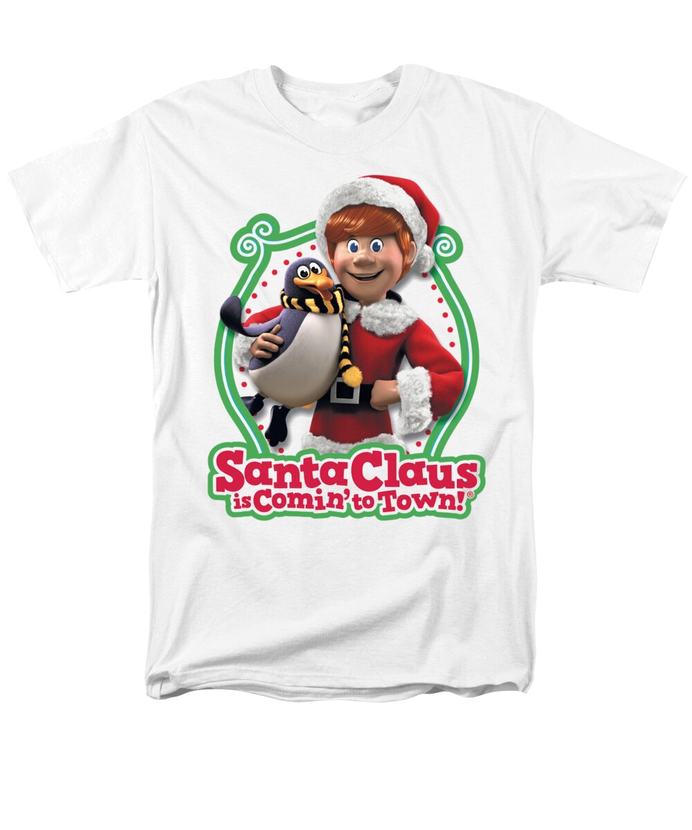  Men's T-Shirt (Regular Fit) featuring the digital art Santa Claus Is Comin To Town - Penguin by Brand A