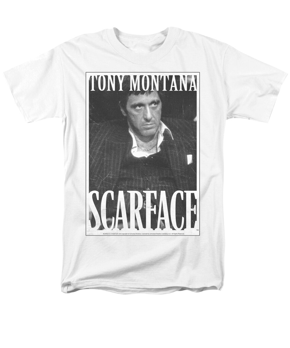 Scareface Men's T-Shirt (Regular Fit) featuring the digital art Scarface - Business Face by Brand A