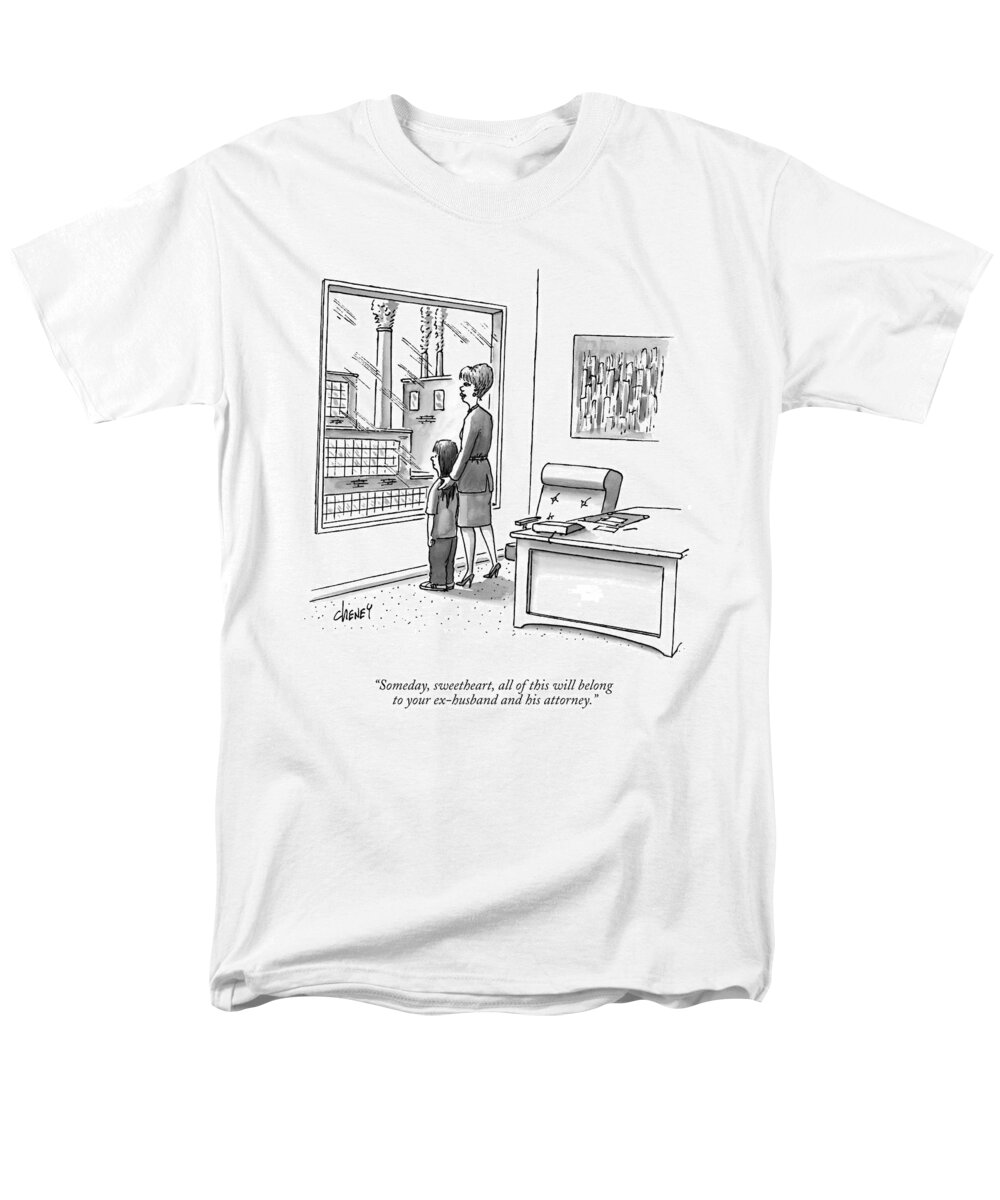 Factories Men's T-Shirt (Regular Fit) featuring the drawing Someday, Sweetheart, All Of This Will Belong by Tom Cheney