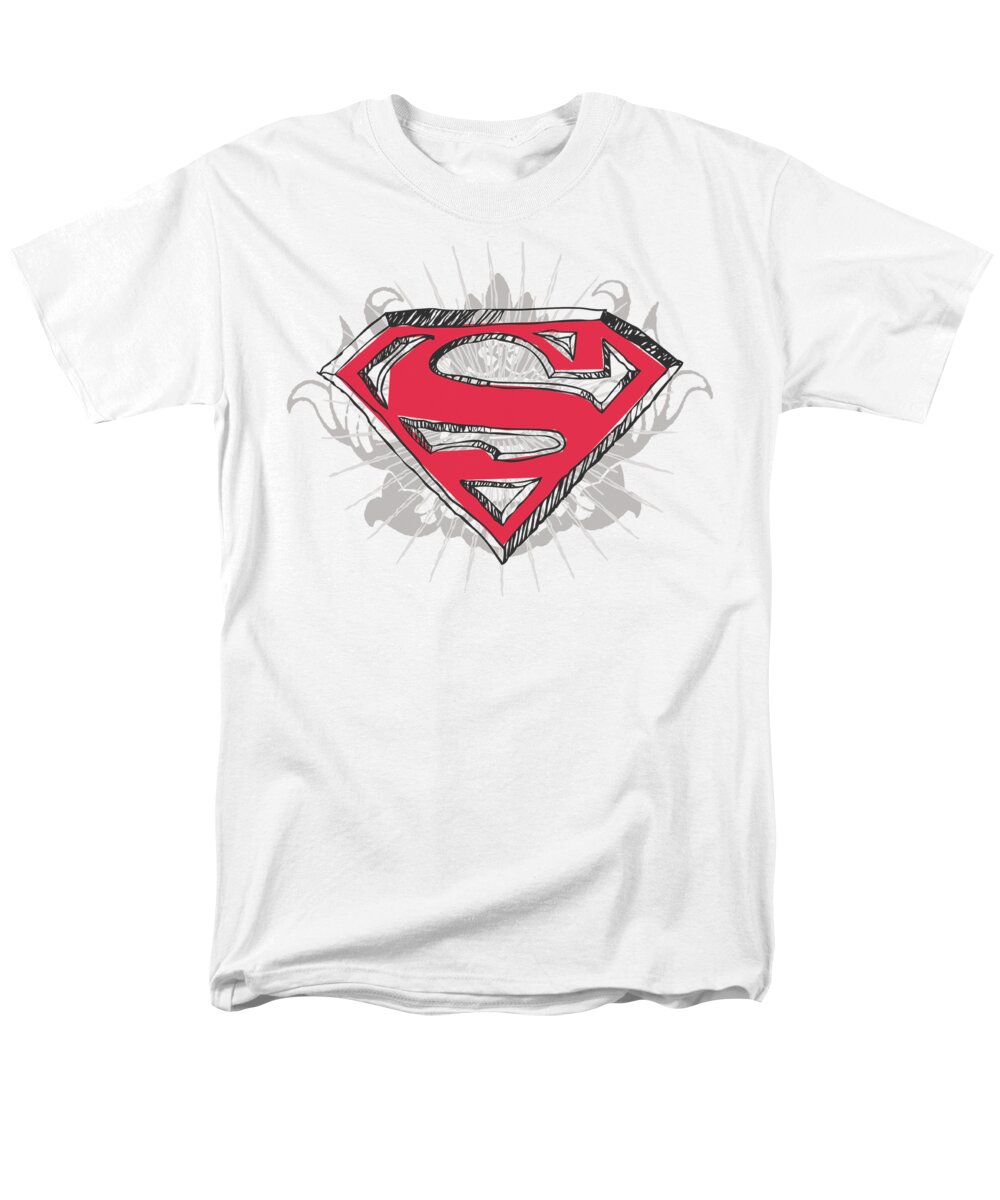 Superman Men's T-Shirt (Regular Fit) featuring the digital art Superman - Hastily Drawn Shield by Brand A