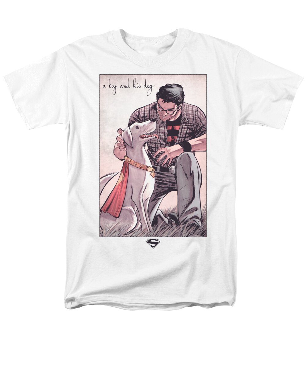  Men's T-Shirt (Regular Fit) featuring the digital art Superman - Mans Best Friend by Brand A
