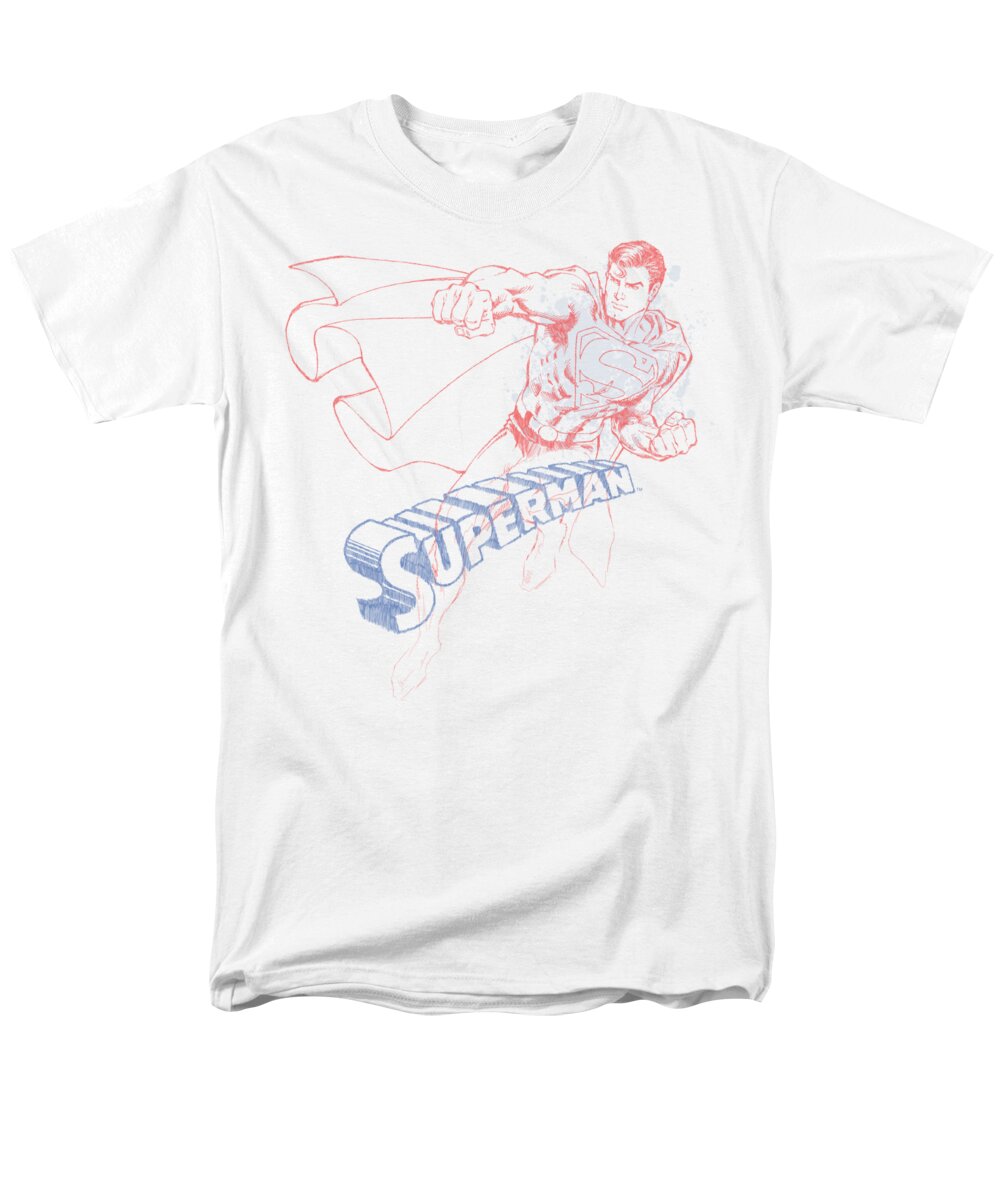 Superman Men's T-Shirt (Regular Fit) featuring the digital art Superman - Sketch by Brand A